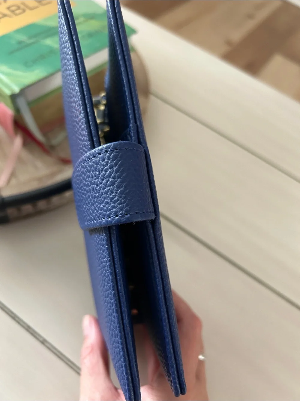 Pebbled Snap Closure A6 Binder- Royal Navy Blue